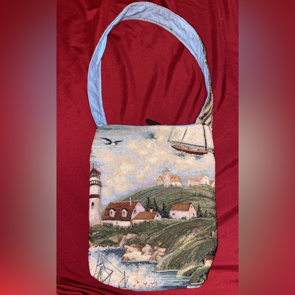 Vintage shoulder bag hand stitched